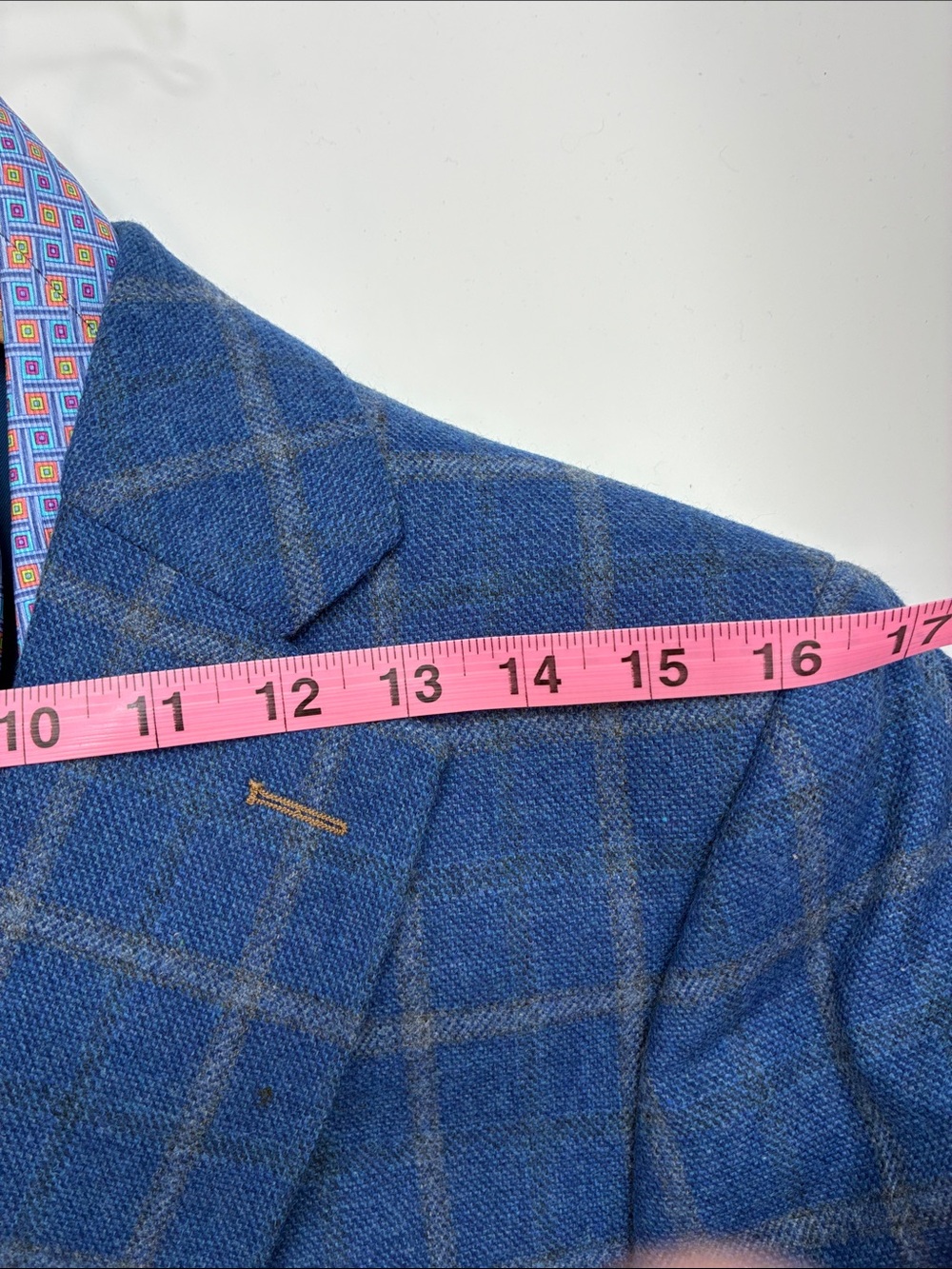 Men's Blue Windowpane Sport Coat - Classic Tailored Blazer - Picture 7 of 9